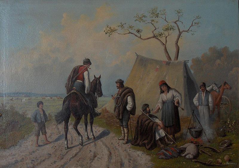 unknow artist Encampment of horse keepers